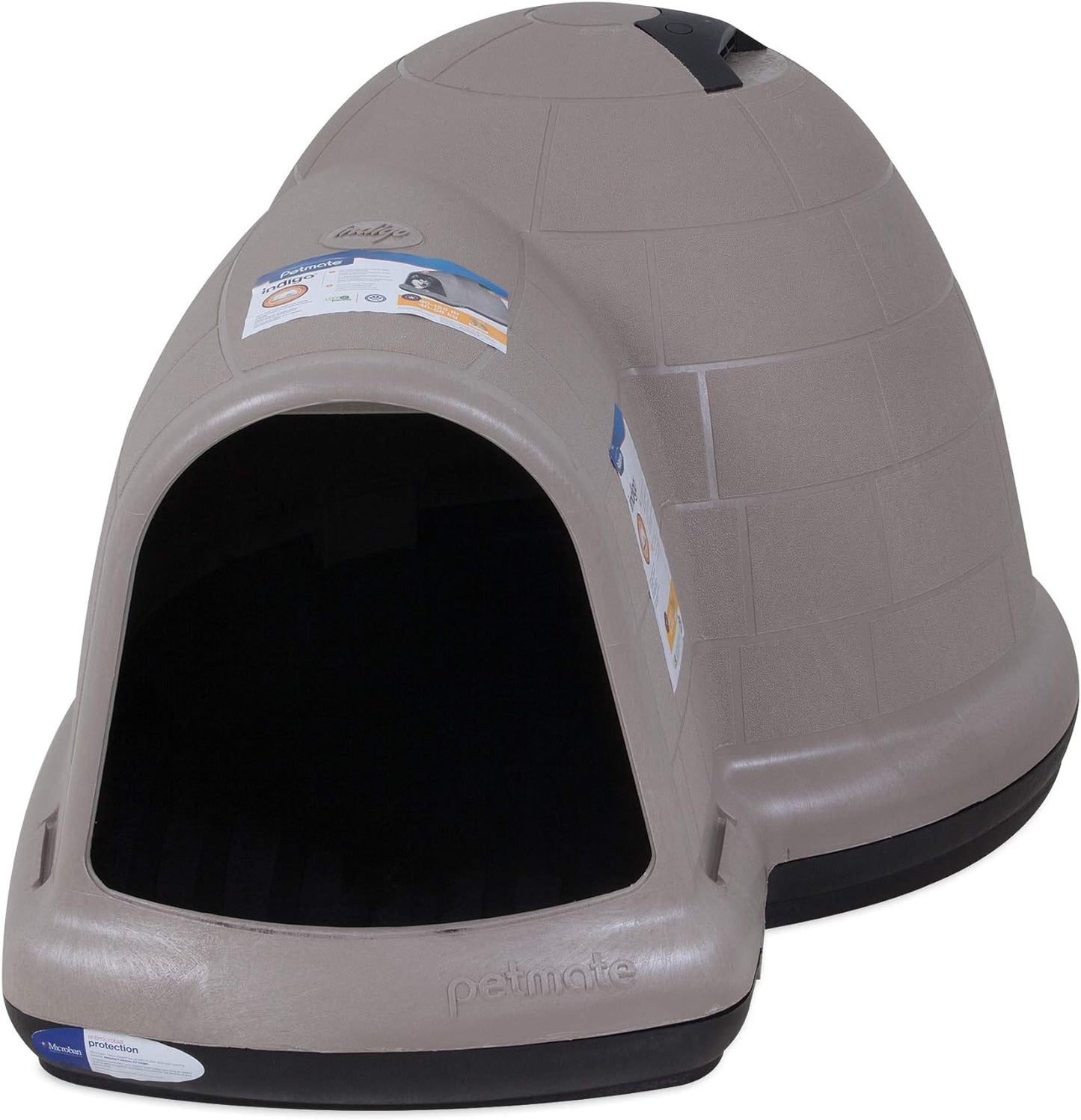 Petmate Indigo Dog House (Igloo Dog House, Made in USA with 90% Recycled Materials, All-Weather Protection Pet Shelter) for XL Dogs -90 to 125 pounds, Made in USA